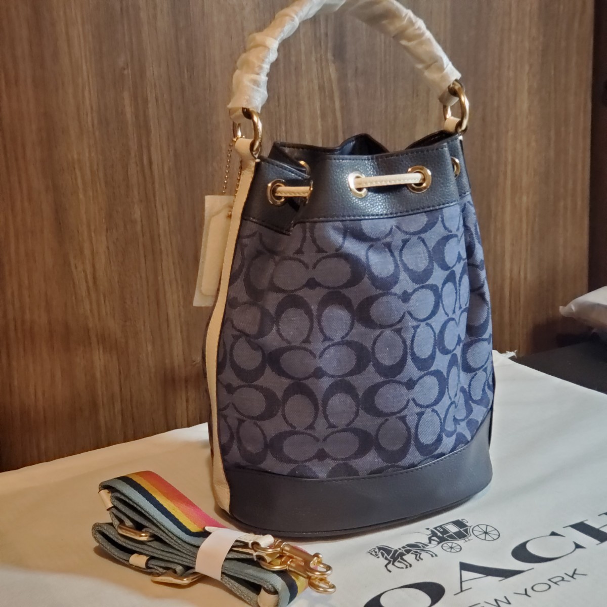 COACH コーチ 巾着ショルダーバッグ デニム｜Yahoo!フリマ（旧PayPay