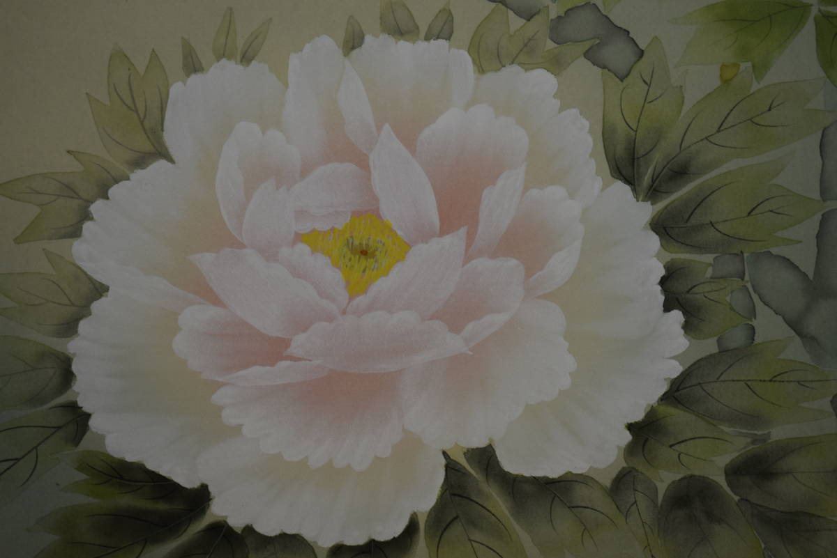 真作/誠/四季草花/桐共箱付/布袋屋掛軸HC-400 真作/誠/四季草花/桐共箱