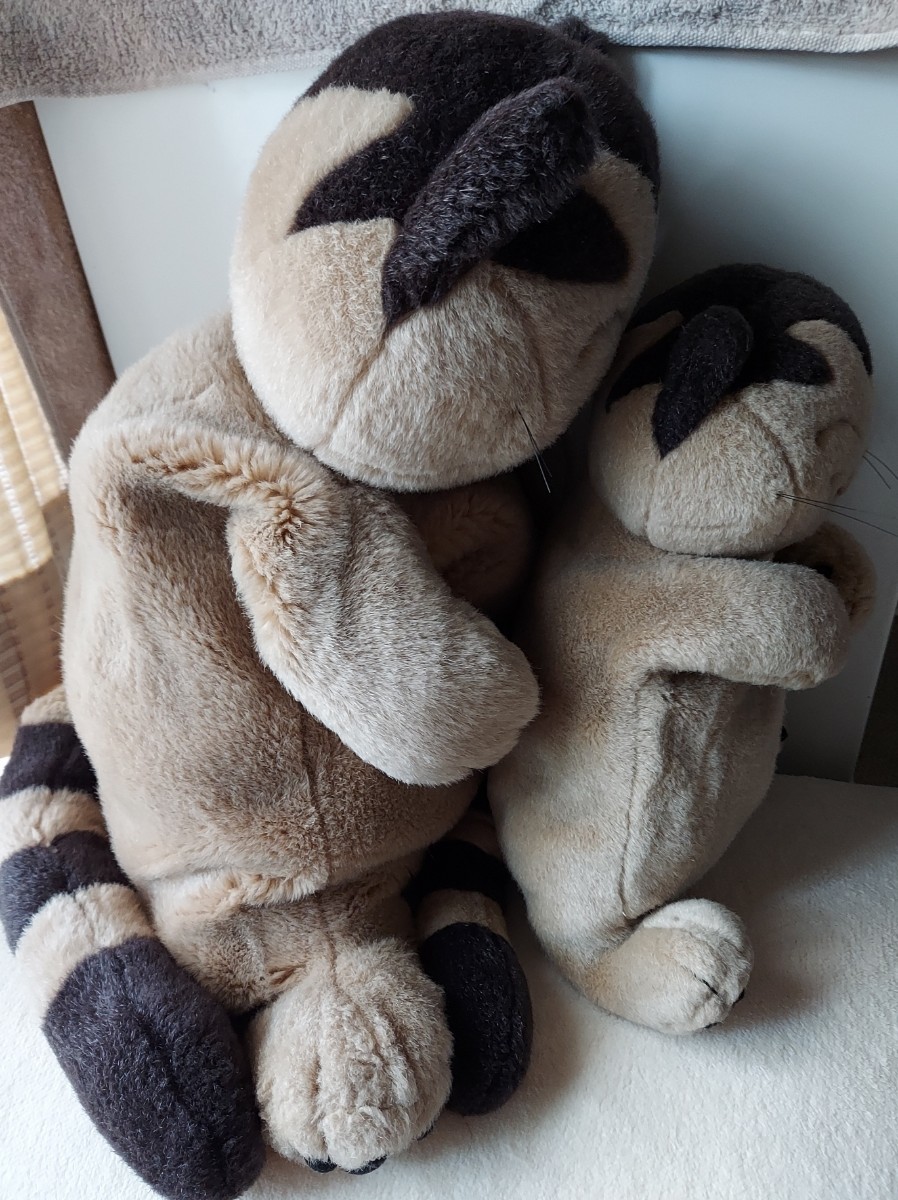 セキグチ SEKIGUCHI 猫のヤーコプ ぬいぐるみ2体 座高 大45センチ中30