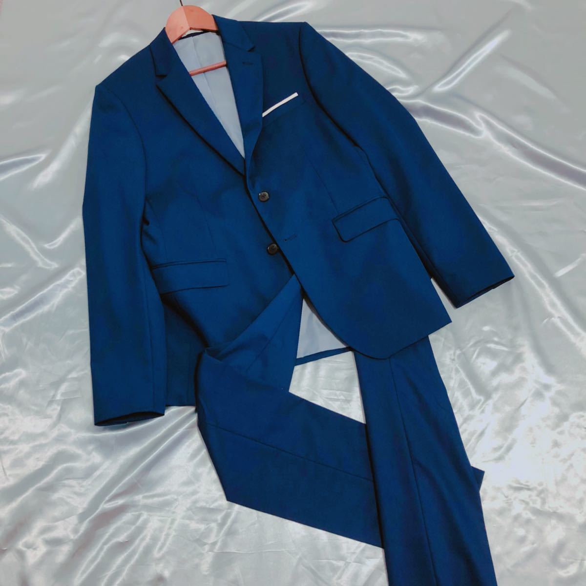 美品)ZARA ザラ セットアップ スーツ ブルー ネイビー メンズ 紺