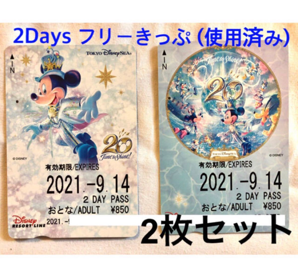 ディズニー リゾートライン 2Days フリーきっぷ 20周年 使用済み