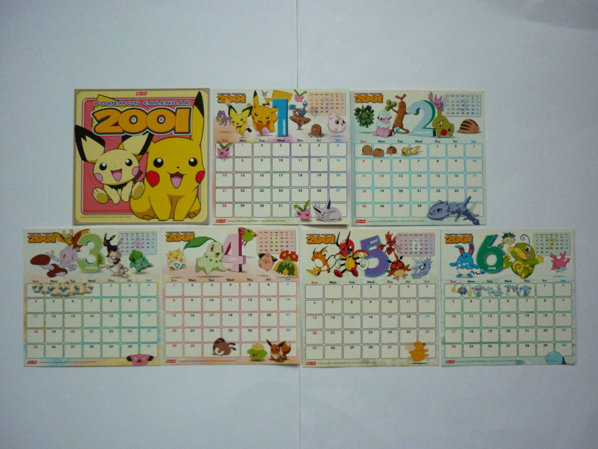 Yahoo!オークション - ポケモン 2001 卓上カレンダー ピカチュウ ピチ