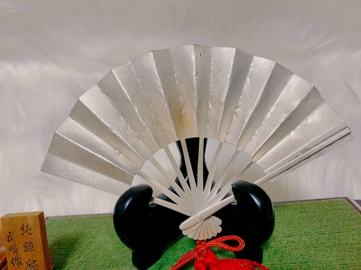 純銀 額 扇 4.5号 松竹梅 純銀 扇4.5号(松竹梅) - TAKEHIKO - 武比古