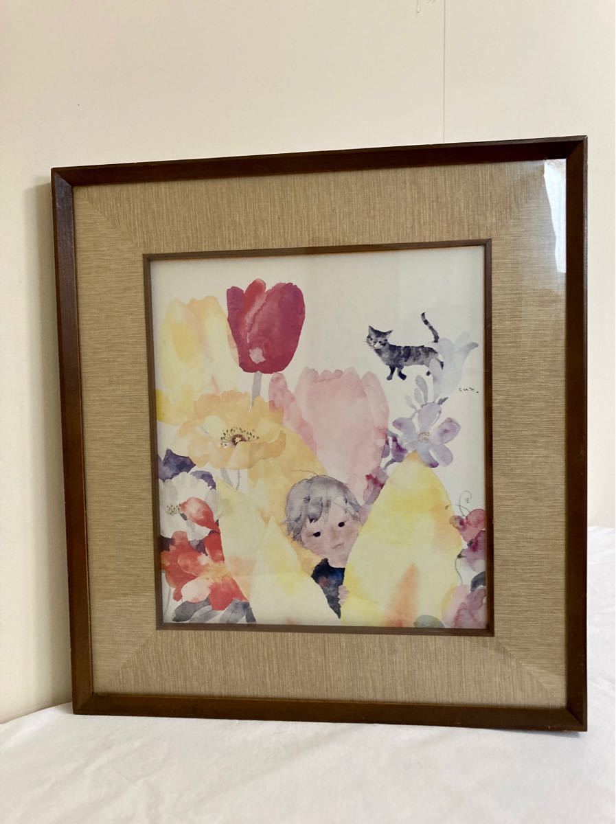 逆立ちをする人 絵画 額縁入り M.Onishi 逆立ちをする人 絵画 額縁入り