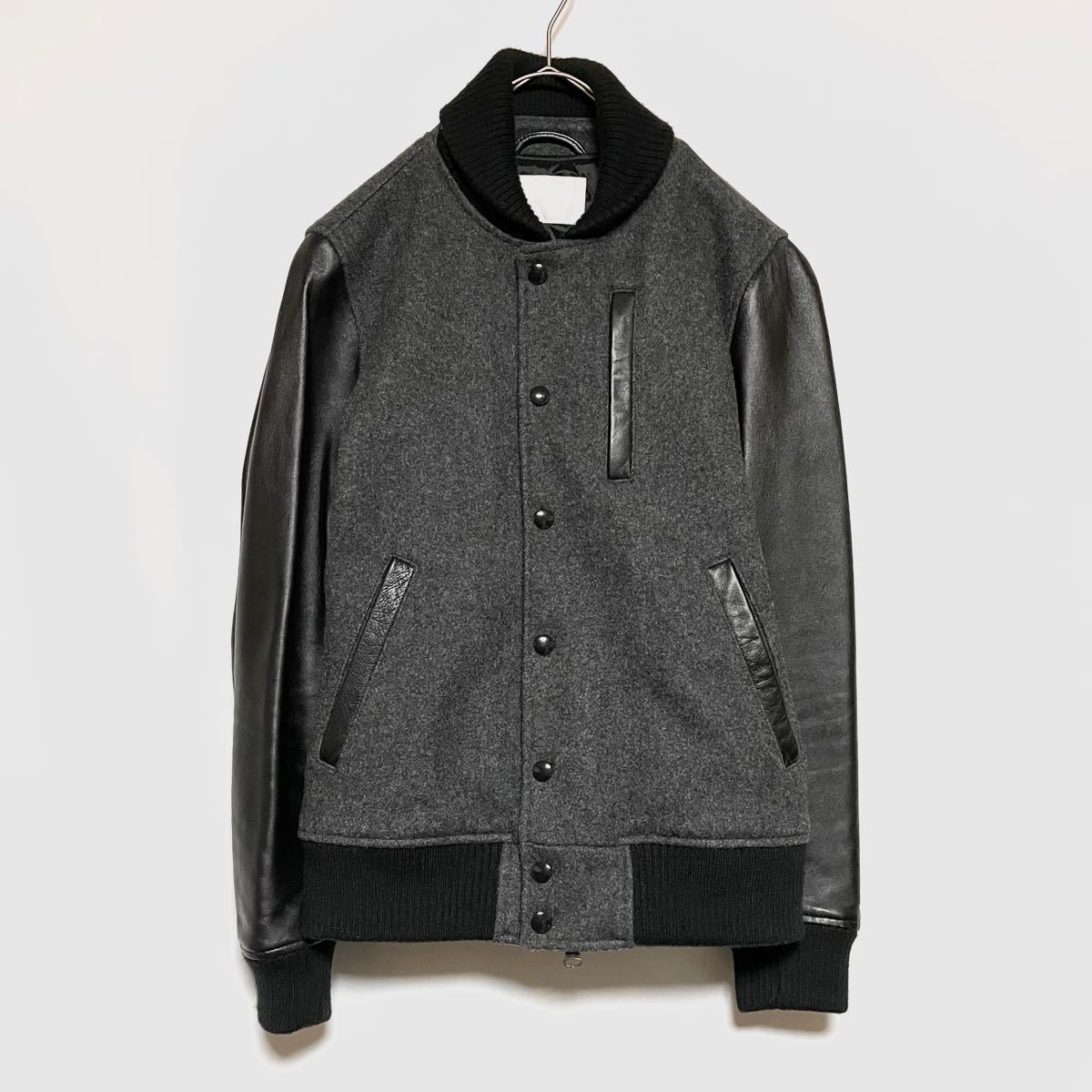 定価33000円 アーバンリサーチiD メルトンラムレザースタジャン S