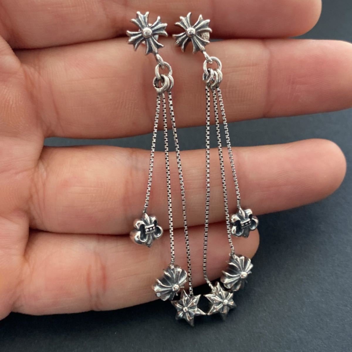 シルバー925 ピアス JOJOイヤリング ジョジョピアス クロスピアス