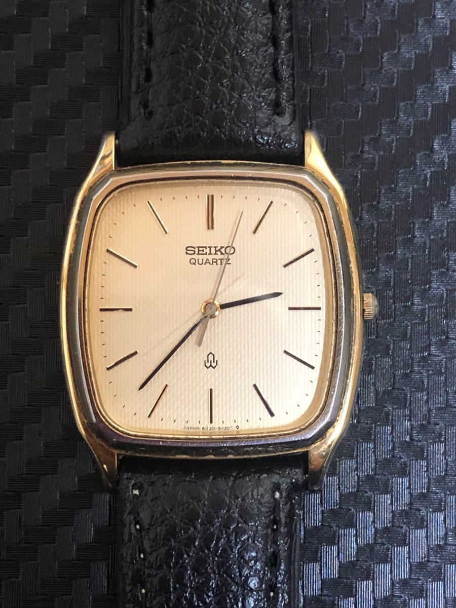 1981年製 SEIKO セイコー シャリオ スクエア 稼働品 新品革ベルト