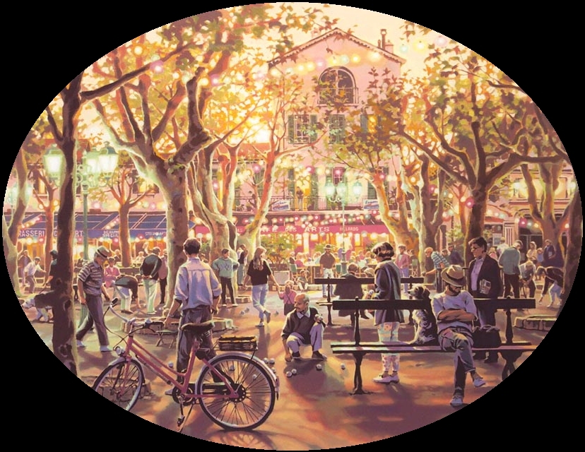 ☆ 笹倉 鉄平 ☆ ペタンク シルクスクリーン 街並み風景作品 美品