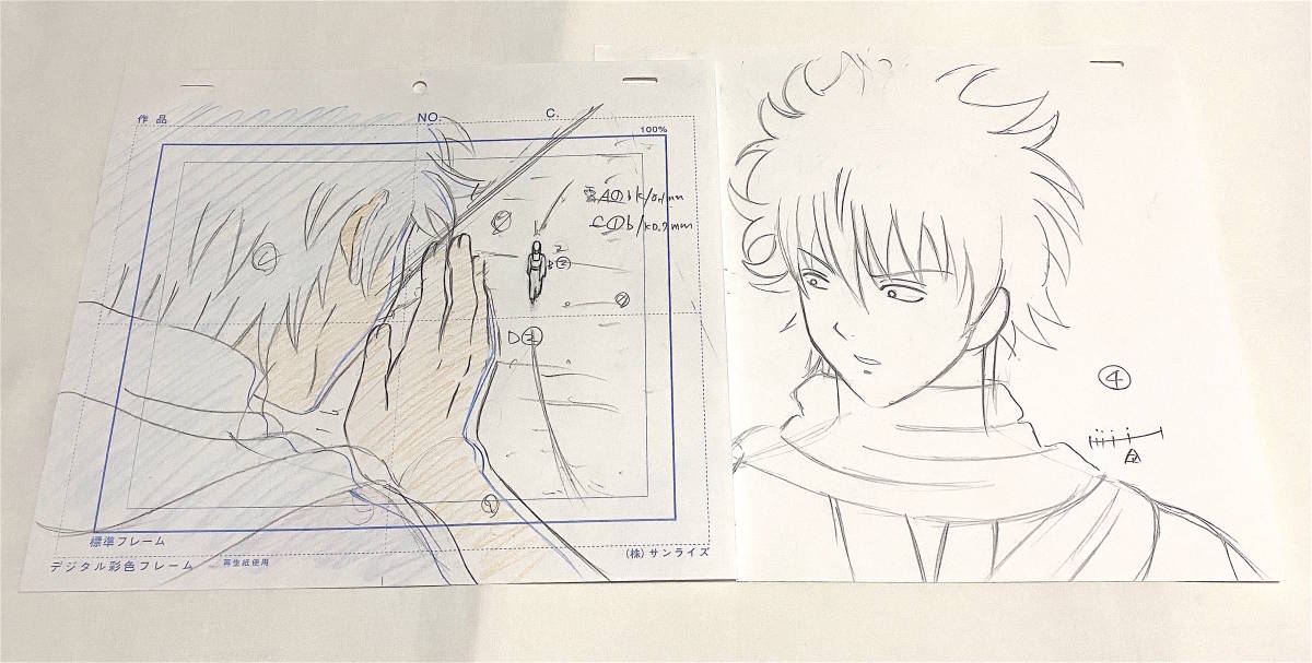 ☆TV アニメ 銀魂 / 直筆 ラフ原画・原画 動画 「坂田銀時 」☆セル画