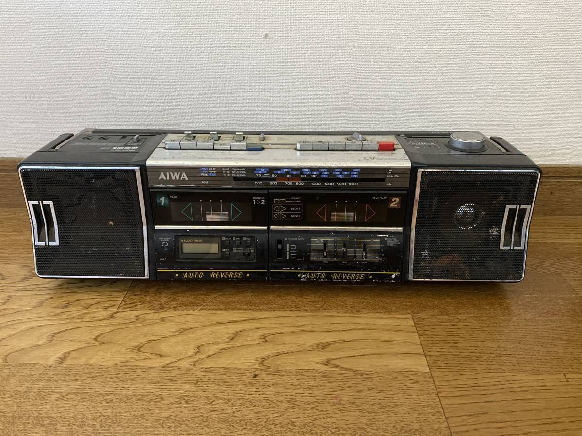 Yahoo!オークション - AIWA アイワ ラジカセ 昭和レトロ CS-W70U ダブ