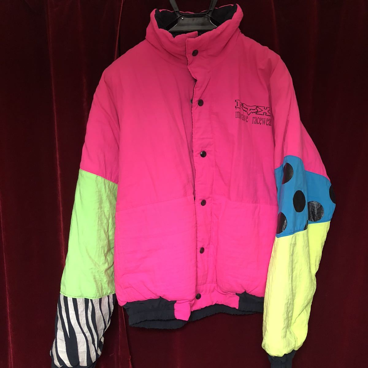 Fox image】racing ナイロンジャケット ヴィンテージ 80~90s ネオン