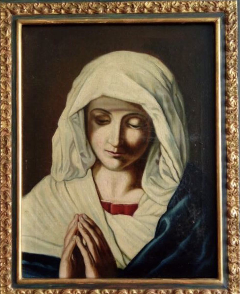Yahoo!オークション - 絵画 油絵/油彩 宗教画 キリスト教 聖母マリア