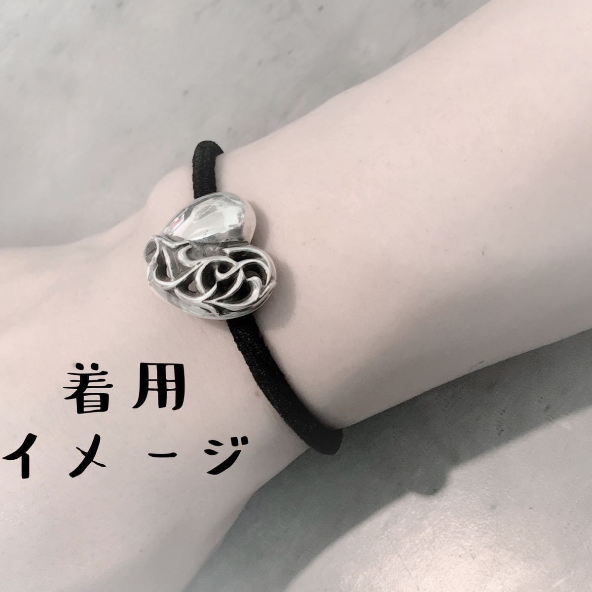 シルバー925 ハート コンチョ ヘアゴム ヘアバンド ブレス