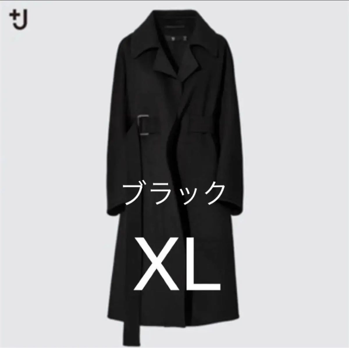UNIQLO +J カシミヤブレンドラップロングコートXL ブラック｜Yahoo