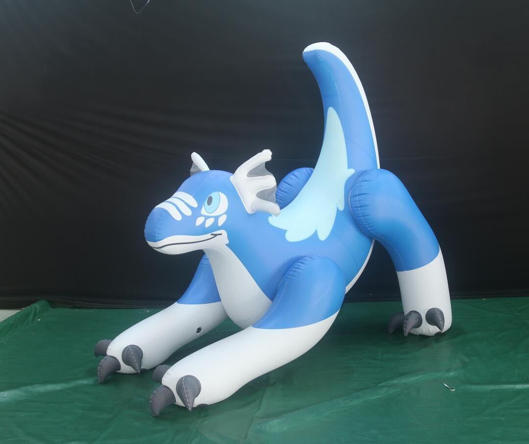 ブルーホワイト ドラゴン フロート 空気ビニール風船 浮き輪 レア 空ビ