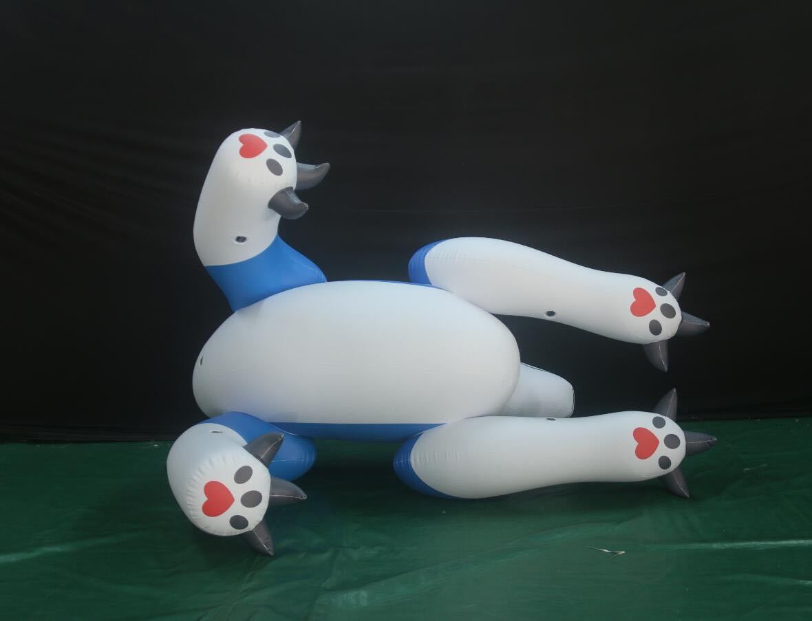 ブルーホワイト ドラゴン フロート 空気ビニール風船 浮き輪 レア 空ビ