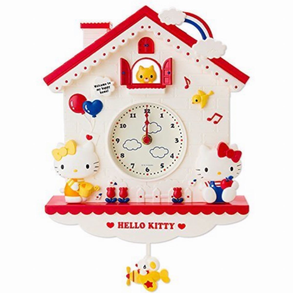 ハローキティ 壁掛け時計 振り子時計 サンリオ ミミィ レトロ｜Yahoo