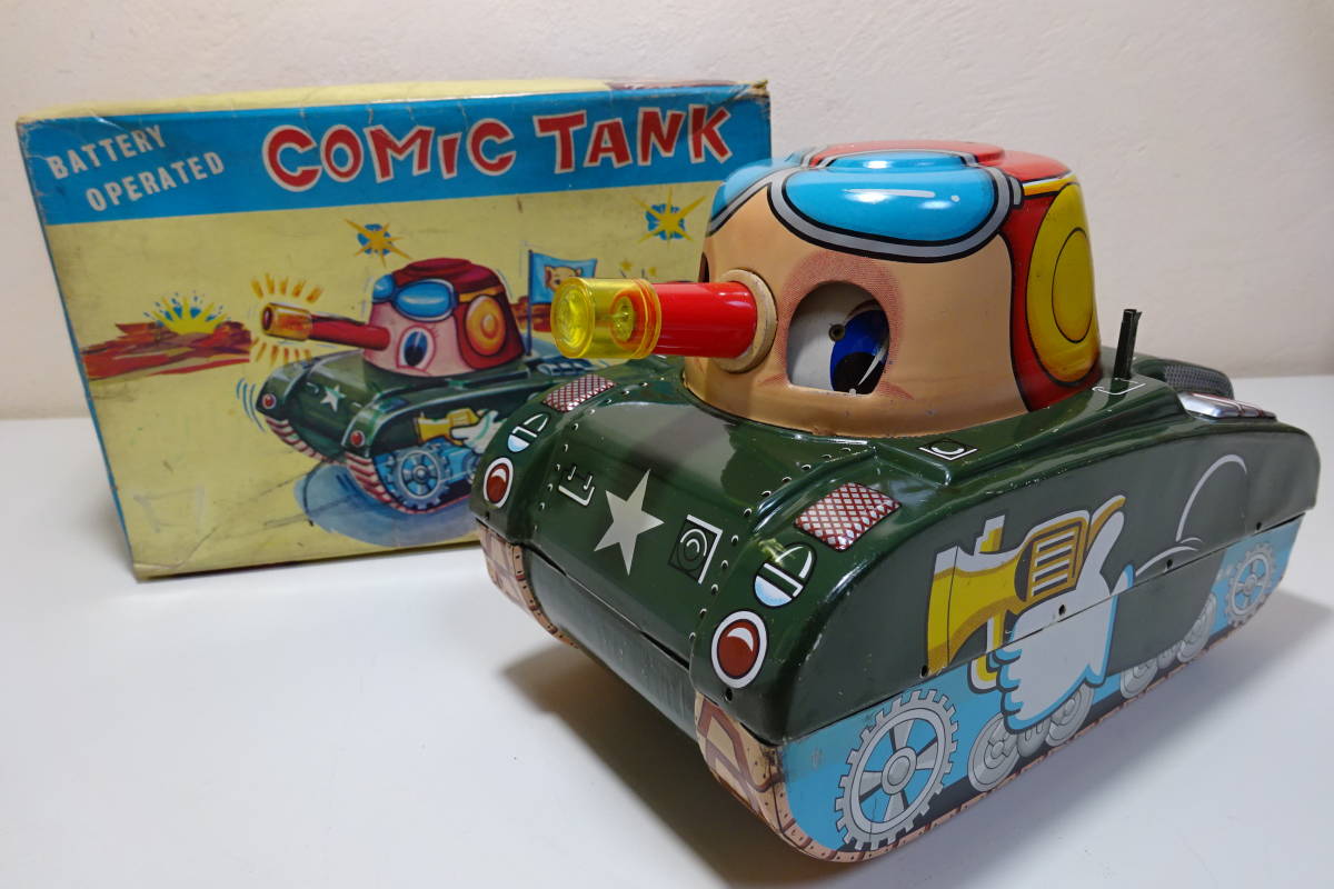 米澤【 シャーマン タンク 対空戦車 動作不調】当時物ブリキ自動車TIN