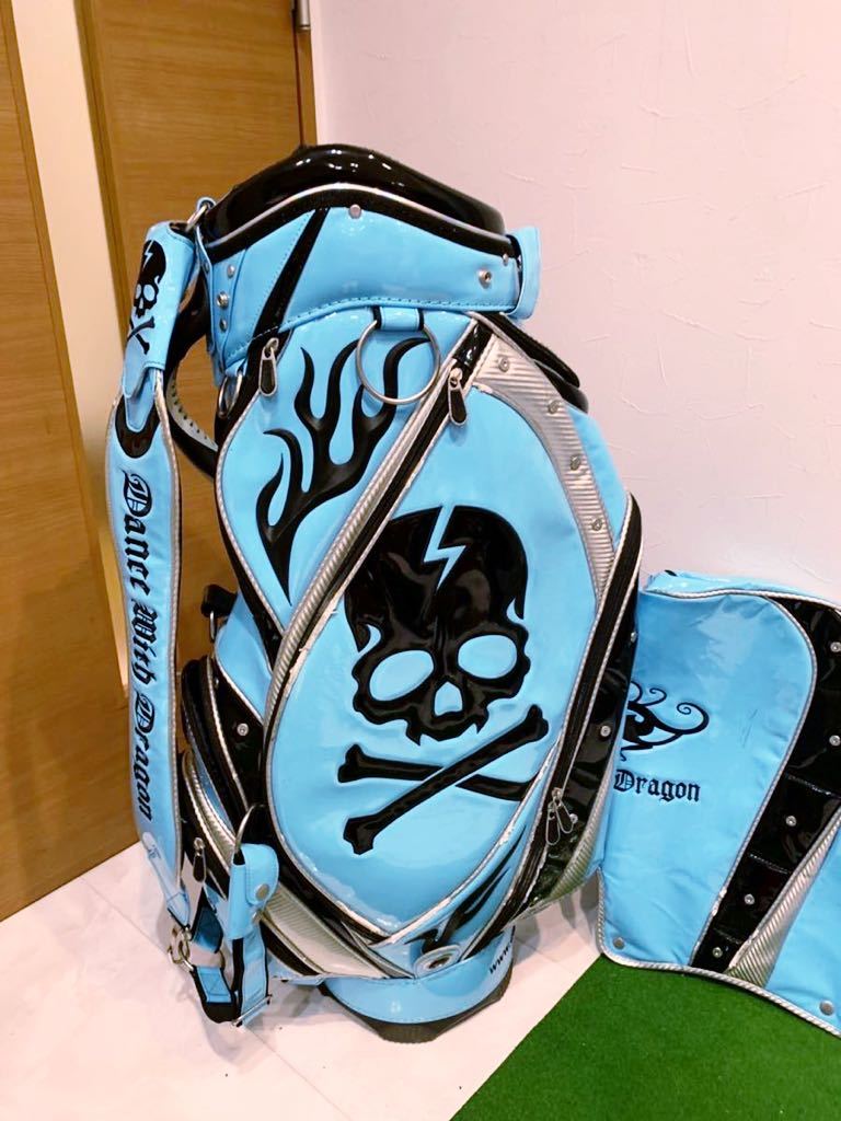 送料無料 希少 ダンスウィズドラゴン キャディバッグ 3点式 エナメル