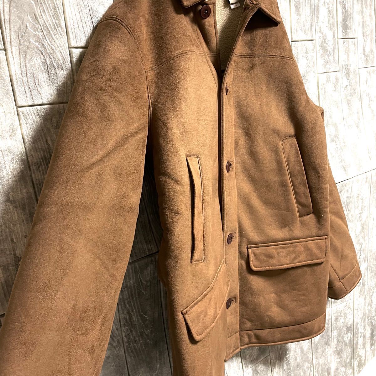 L L Bean 】エルエルビーン 暖か裏ボアフェイクムートンコート メンズ