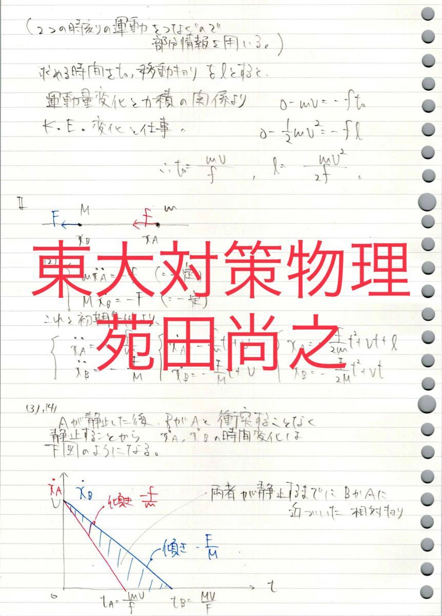東大対策物理 苑田尚之 ノート｜Yahoo!フリマ（旧PayPayフリマ）