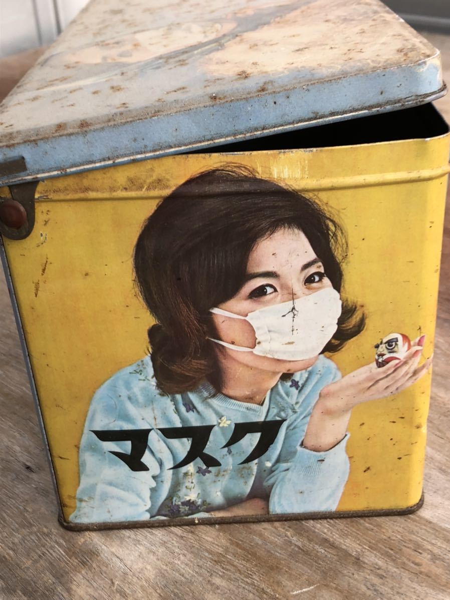 Yahoo!オークション - 昭和レトロ マスク ブリキ缶 女性 名古屋 日本マ