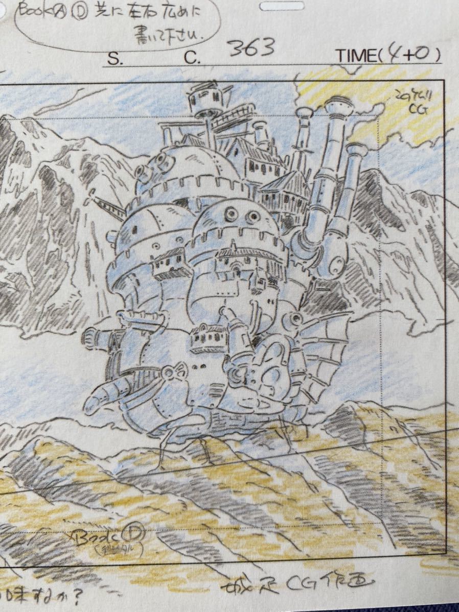 ジブリ ハウルの動く城 宮崎駿 レイアウト 切抜き イラスト ポスト