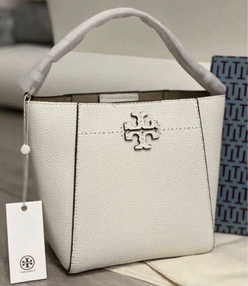 トリーバーチ TORY BURCH スモールバケットバッグ マックグロー 白