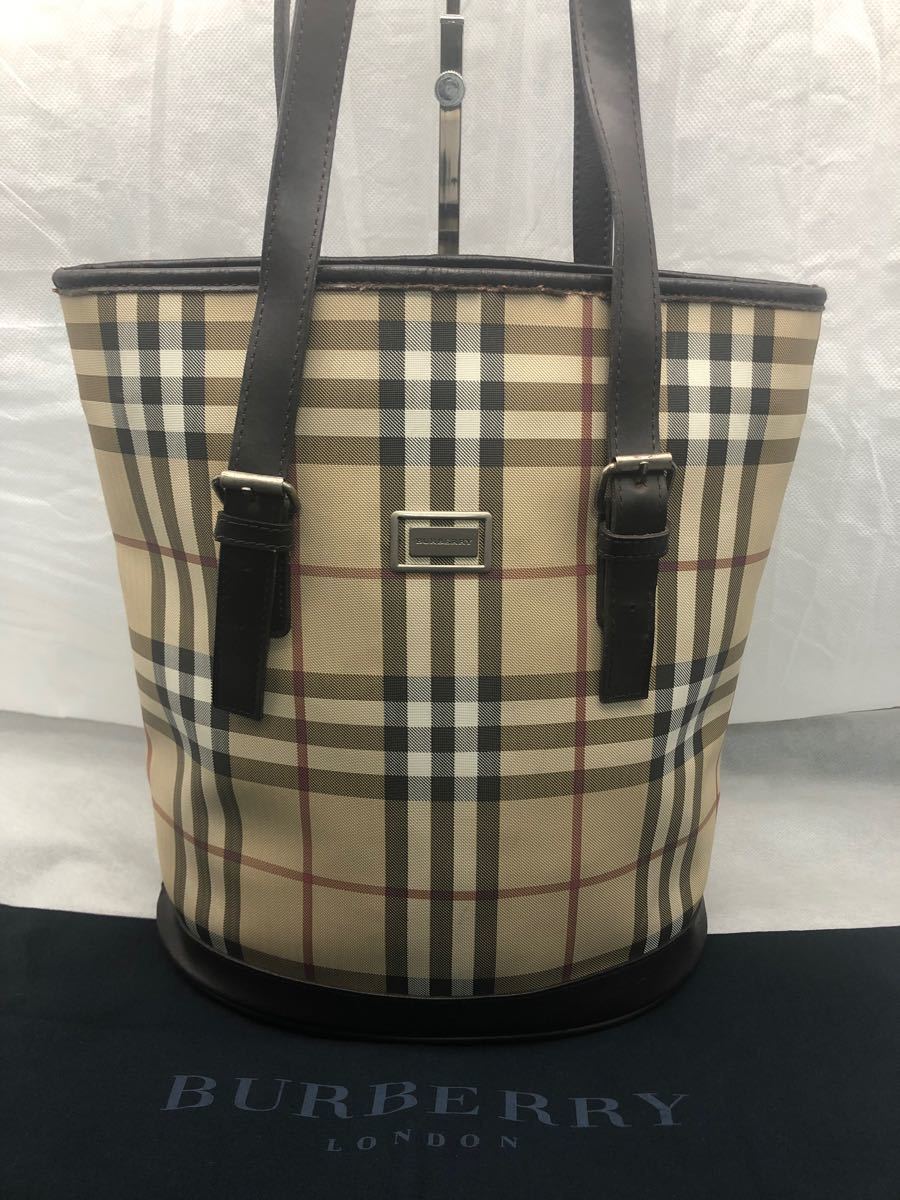 BURBERRY バーバリーロンドン ノバチェック バケツ型トートバッグ 保存
