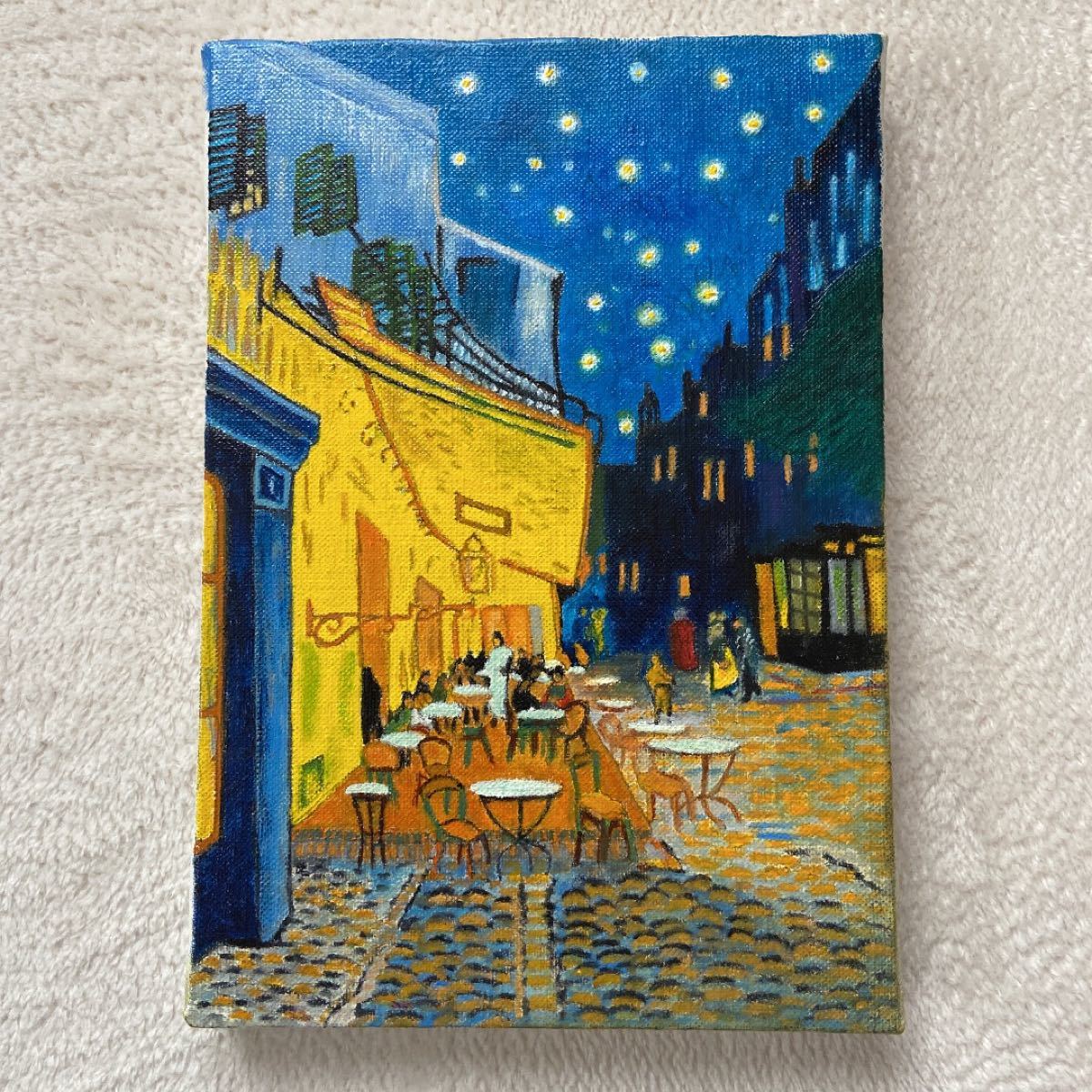 肉筆手描きの油絵模写画 ゴッホの名画 夜のカフェテラス｜Yahoo!フリマ