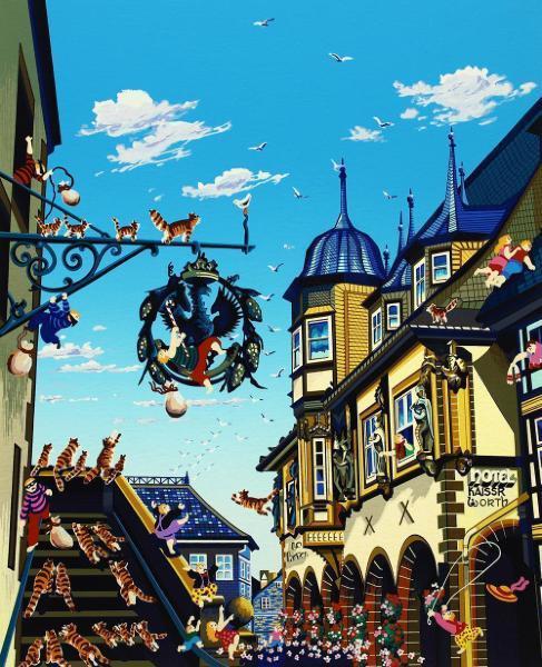 ヒロヤマガタ 絵画 「サントロペの絵画教室」 ヒロヤマガタ 絵画