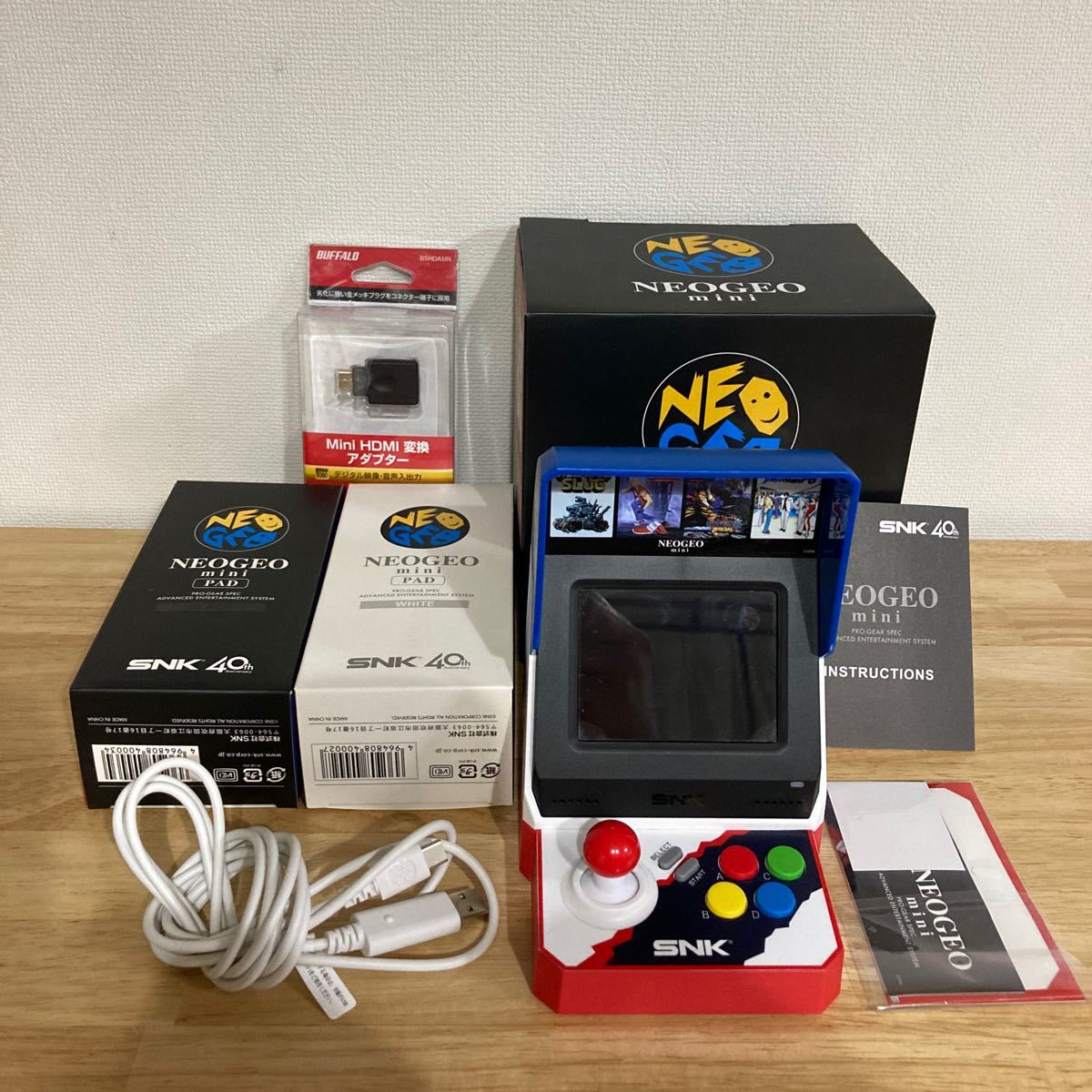 NEOGEO mini コントローラー2個、ケーブル、ACアダプターセット NEOGEO