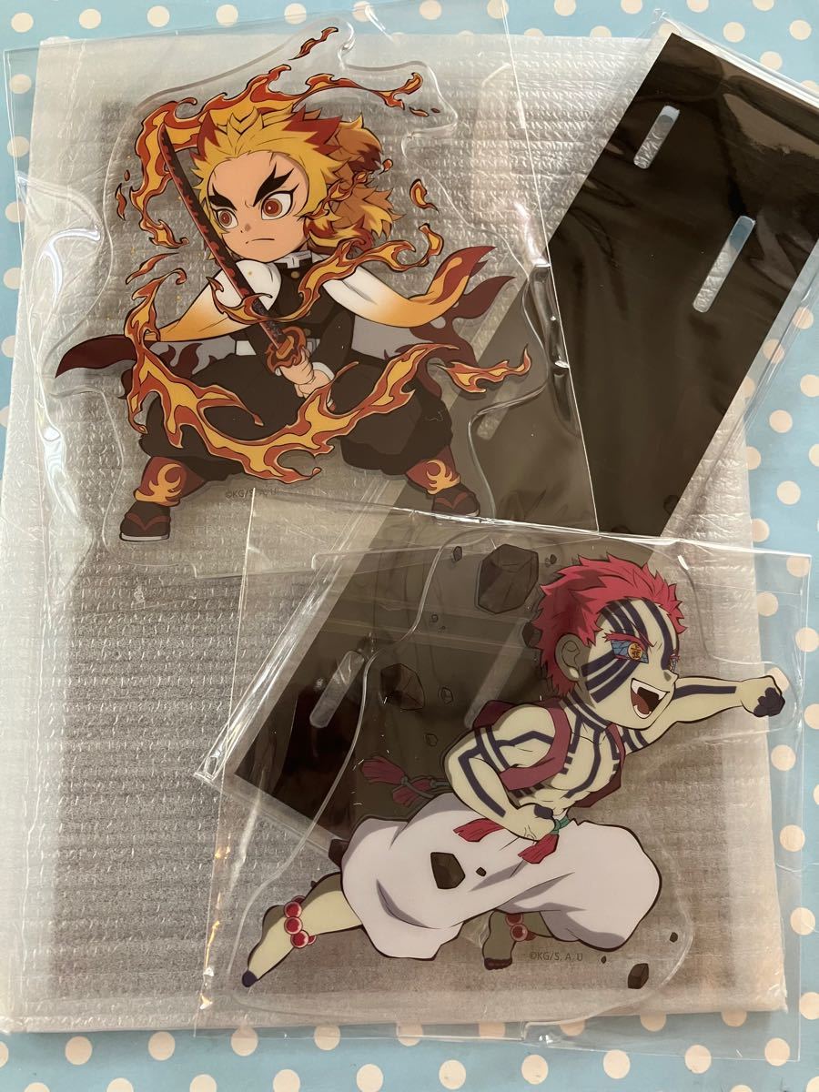 鬼滅の刃 心を燃やせセットのアクリルスタンド 煉獄杏寿郎と猗窩座 み