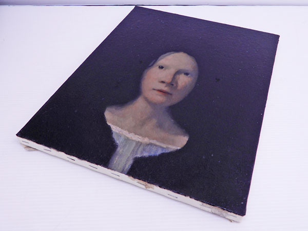 Yahoo!オークション - ♯ 肉筆 柏田忠 黒い髪とカーディガン 油彩 人物