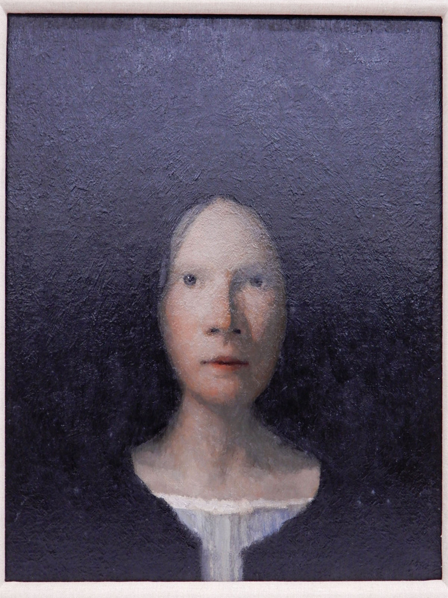 Yahoo!オークション - ♯ 肉筆 柏田忠 黒い髪とカーディガン 油彩 人物