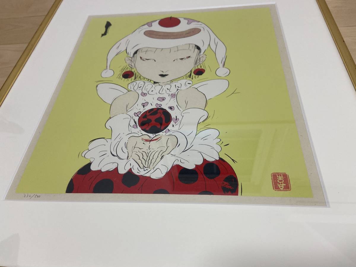 天野喜孝 ピエロ リトグラフ シリアルナンバー入り 限定 版画 印入り