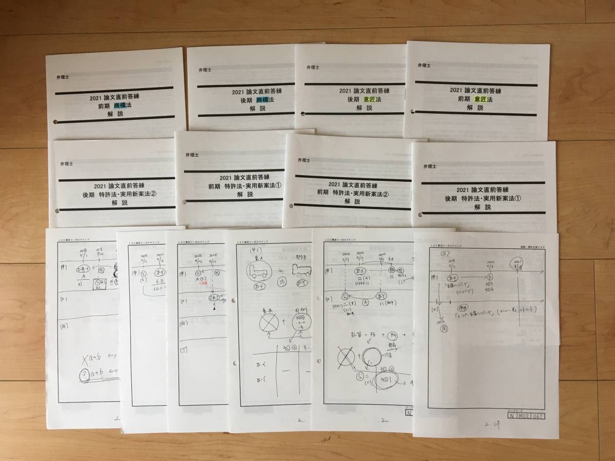 2021 LEC 弁理士 論文直前答練 全8回セット