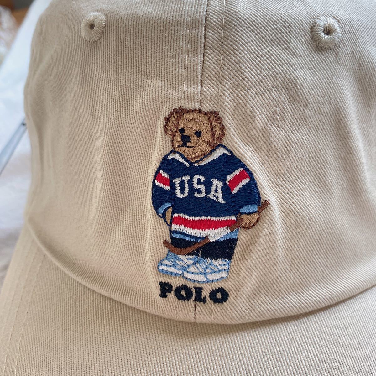 ポロラルフローレン ポロベアキャップ ベージュユニセックス帽子 USA