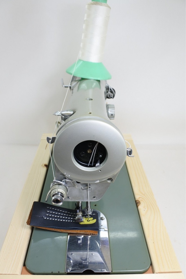 上下0番糸対応 極太糸極厚物手回し改ミシン JUKI HW-62 緑 ロータ