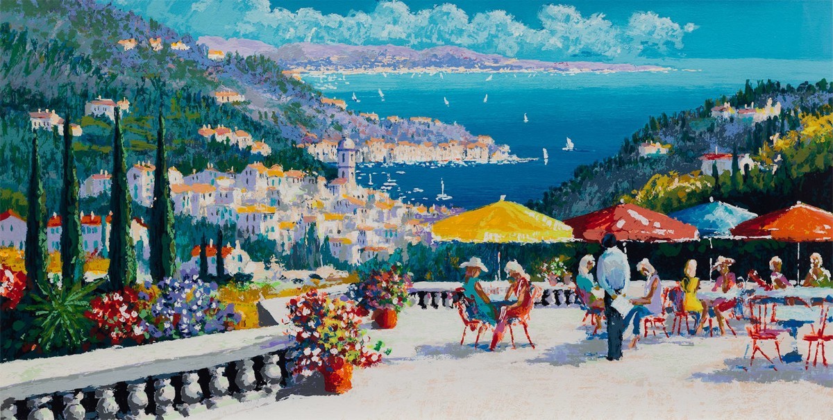 ケリー・ハーレム サンディエゴベイ（オリジナル原画）額枠 約1400