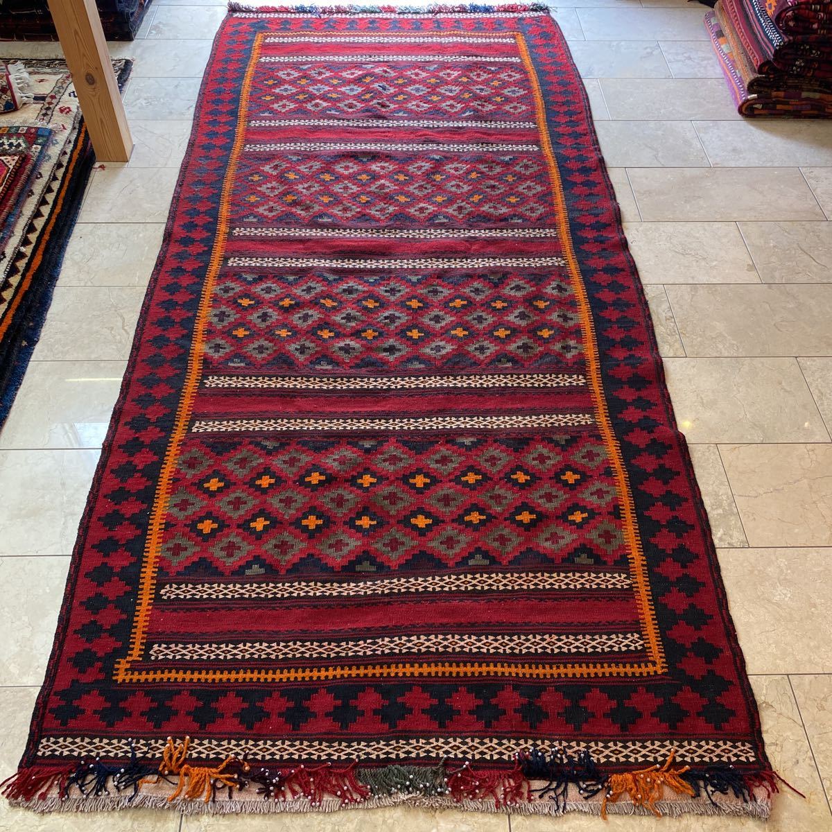 アフガンキリム バルーチ族 ランナー 廊下用 アフガンキリム バルーチ