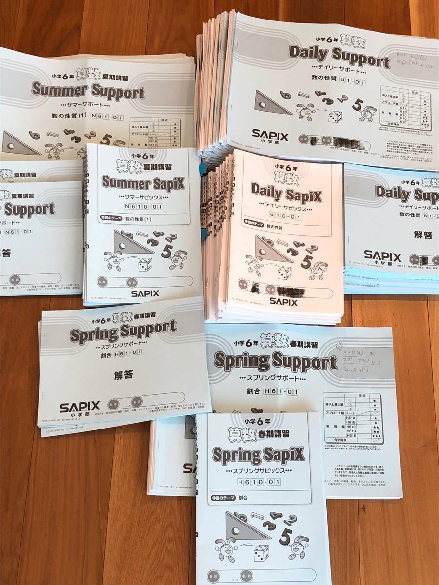 SAPIX小6算数 年間カリキュラム欠番無し 最新版 一部数値替え問題の
