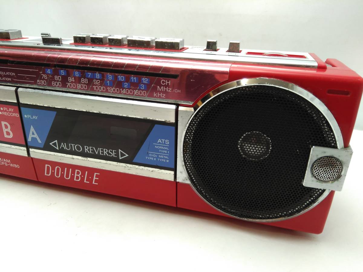Yahoo!オークション - SONY ソニー Wラジカセ CFS-W80 赤 カセットコ