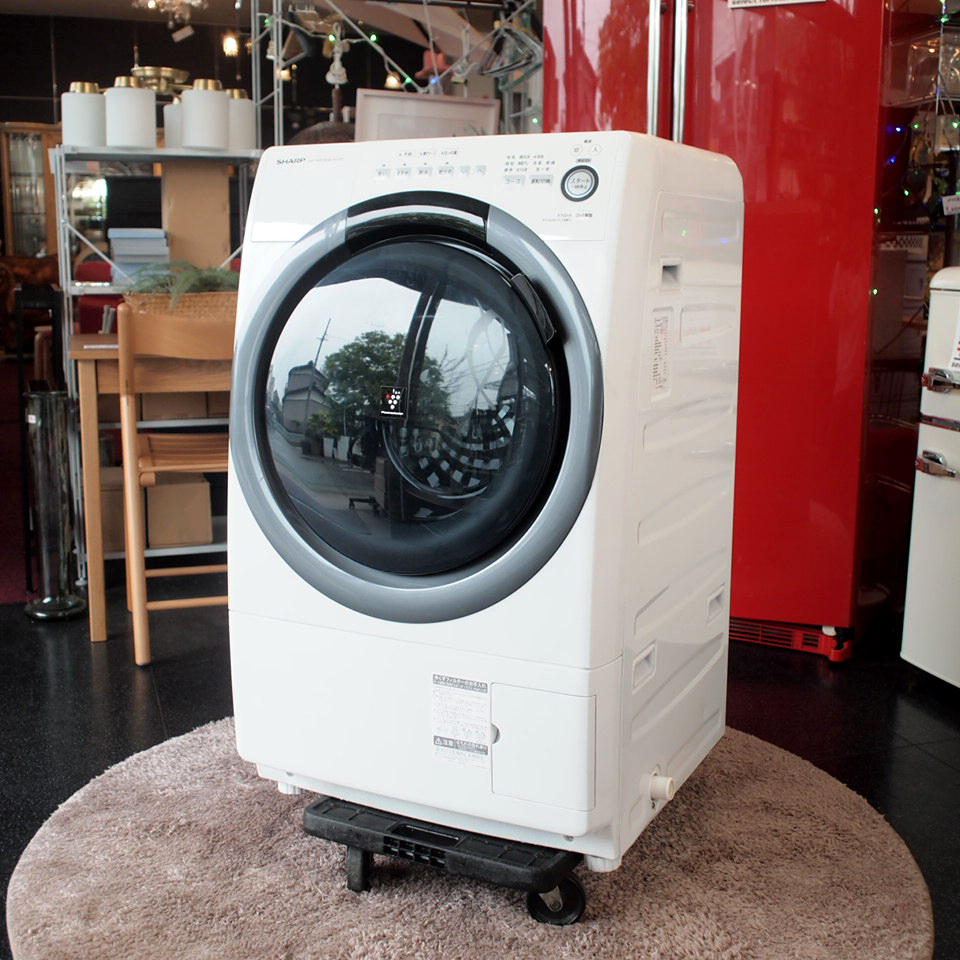 乾燥可】2019年製 SHARP ES-S7D-WL ドラム式洗濯乾燥機 シャープ ES