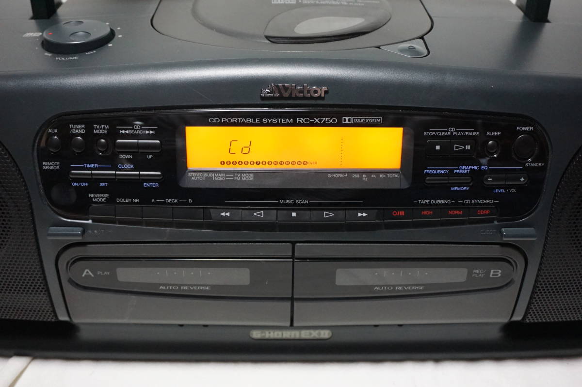 送料無料 Victor ビクター G-HORN EXⅡ バブル ラジカセ 【 RC-X750