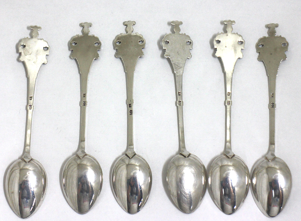 Dusseldorf Silver 800】ドイツ製 銀スプーン 6本セット シルバー