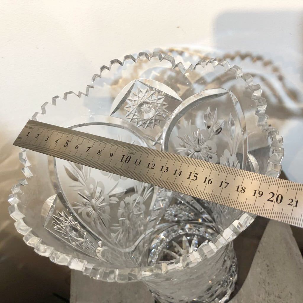 DRESDEN KRISTALL ドレスデンクリスタル カットガラス花瓶 30cm