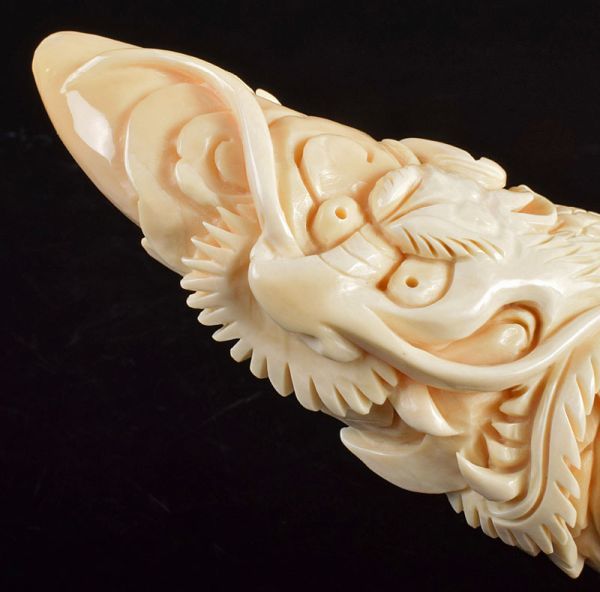 マッコウクジラの牙 七福神 玉峰作 ケース付き マッコウクジラの牙