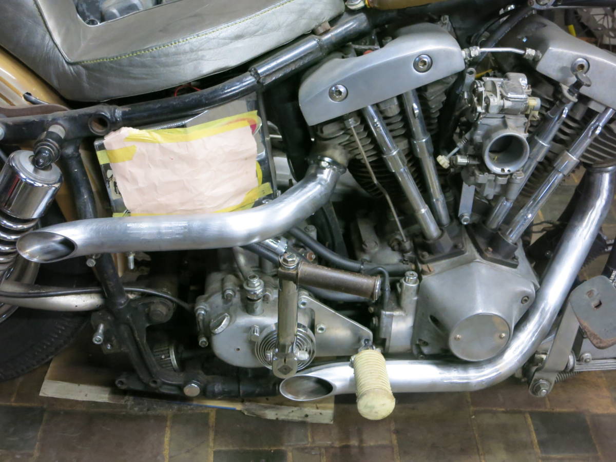 Yahoo!オークション - ショベル ワンオフ マフラー ターンアウト ショ