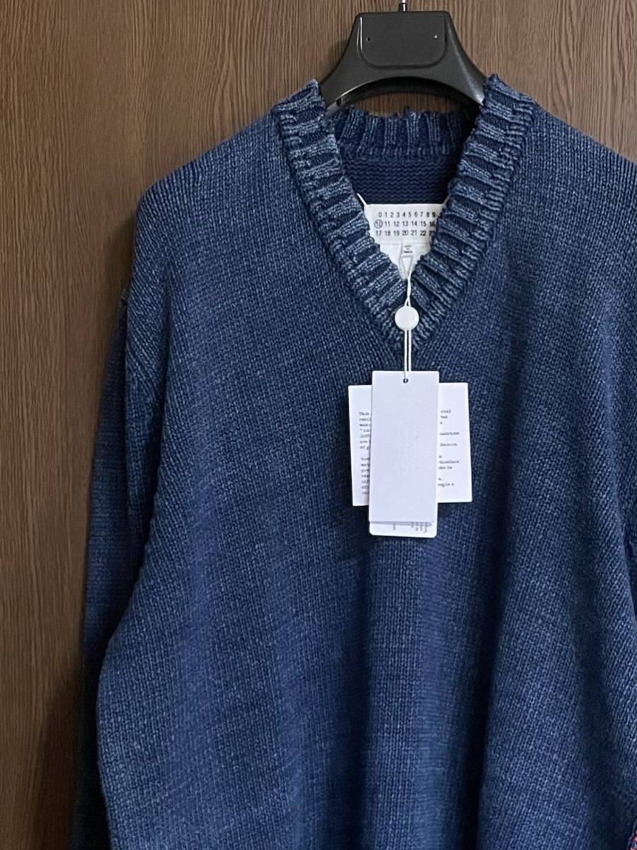 L新品49%off メゾンマルジェラ デストロイ ステッチ Vネック ニット